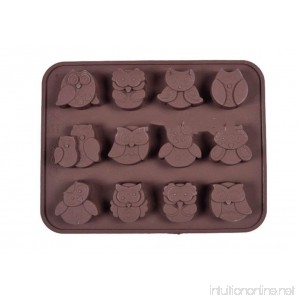 VolksRose Silicone Mould for Chocolate Jelly and Candy etc - Random colors - 12 Funny OWL - B01N2ZXC9H